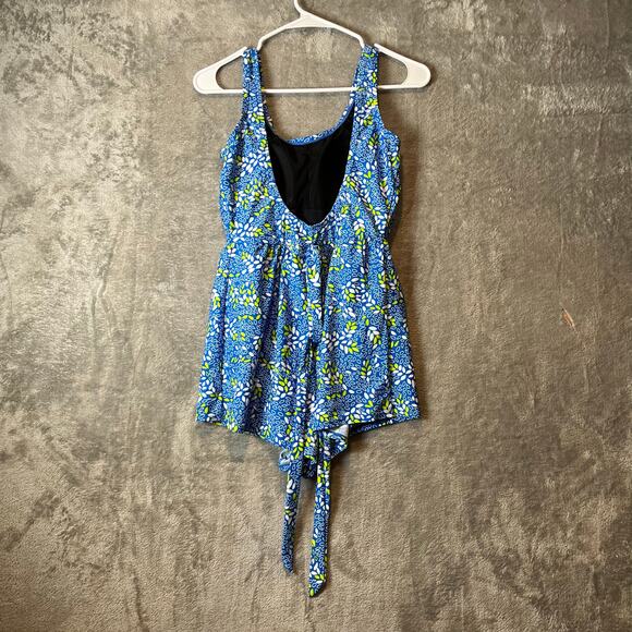 Blair Blue One Piece Romper Swimsuit w/Tummy Control Size 8 Small New Modest - Picture 4 of 7